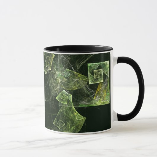 Verdrehte Balance Fraktale Geometrie Licht Abstrak Tasse (Rechts)