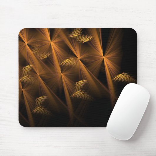 Verdrehte Bronzeschnur über schwarzer Grafik Mousepad (Mit Mouse)