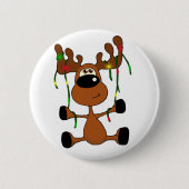 Verdrehte Weihnachtselche Button (Vorderseite)