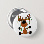 Verdrehte Weihnachtselche Button (Vorne & Hinten)