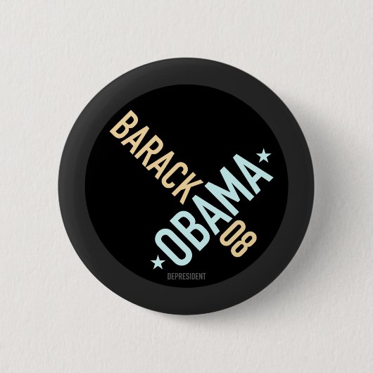 Verdrehter Barack Obama 08 Knopf Button (Vorderseite)
