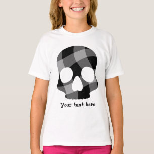 Verdrehter Ginghamschädel des Punks für Kinder T-Shirt