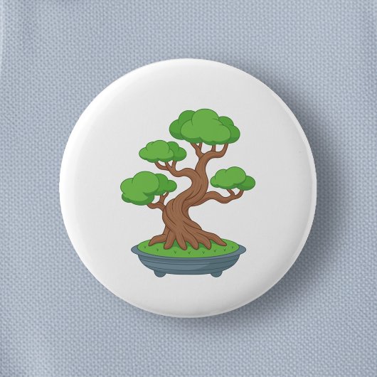 Verdrehter japanischer Bonsai-Baum Button