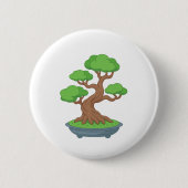Verdrehter japanischer Bonsai-Baum Button (Vorderseite)