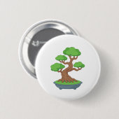 Verdrehter japanischer Bonsai-Baum Button (Vorne & Hinten)