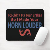 Verdrehter Schlüssel - Bremsen u. Horn Mousepad (Mit Mouse)