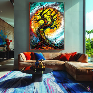 Verdrehter verzauberter Baum – gothische Fantasy-K Poster
