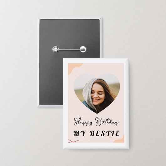 Verdrehtes Herz Metall-Knopf Button (Vorderseite/Rückseite)