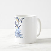 Verdrehtes Speerfisch-Springen Kaffeetasse (VorderseiteRechts)