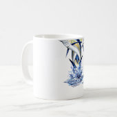 Verdrehtes Speerfisch-Springen Kaffeetasse (Vorderseite Links)