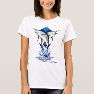 Verdrehtes Speerfisch-Springen T-Shirt