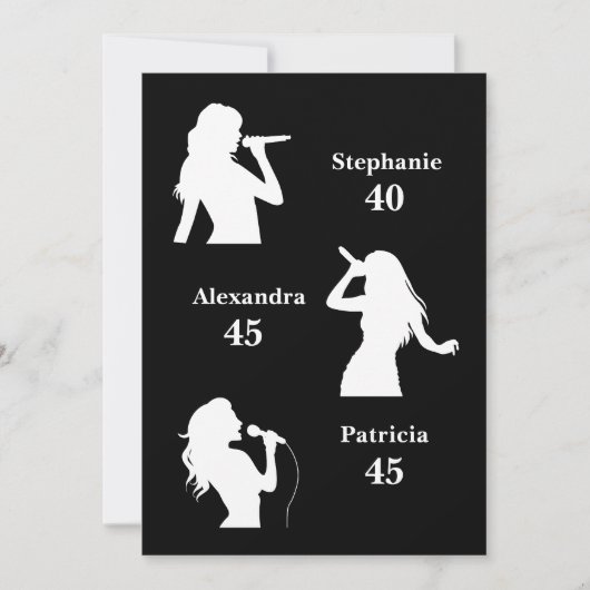 Verdreifachen Sie den Spaß Minimalistisch Black Jo Einladung (Vorderseite)