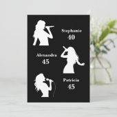 Verdreifachen Sie den Spaß Minimalistisch Black Jo Einladung (Stehend Vorderseite)