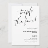 Verdreifachen Sie die Minimalistische gemeinsame G Einladung (Vorderseite)