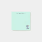 Verdrießliche Graue Tabby-Katze mit individuellem Post-it Klebezettel (Vorderseite)