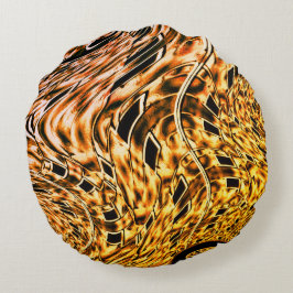 Verdrillt mit einem leichten Schatten von Korallen Rundes Kissen