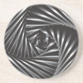 Verdrillt - Schwarzer Stahl Getränkeuntersetzer (Vorne)