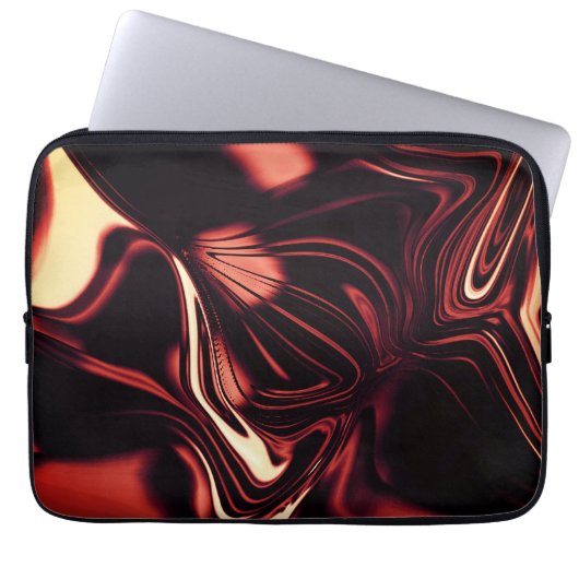 Verdrillte Formen in Rot, die wie Mattmetall ausse Laptopschutzhülle (Vorderseite)
