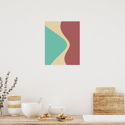 Verdrillte geometrische Formen grün braun Poster (Küche)