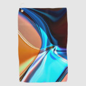 Verdrillte Kurven in nickelblau und Acrylorange Golfhandtuch (Vorderseite)