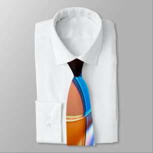 Verdrillte Kurven in nickelblau und Acrylorange Krawatte