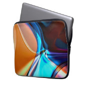 Verdrillte Kurven in nickelblau und Acrylorange Laptopschutzhülle (Vorderseite Links)