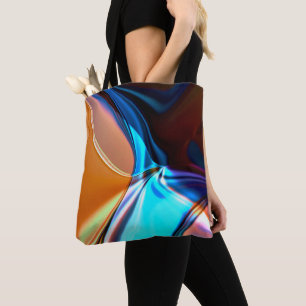 Verdrillte Kurven in nickelblau und Acrylorange Tasche