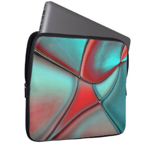 Verdrillte Teller mit konvexe Kantenrot und Türkis Laptopschutzhülle