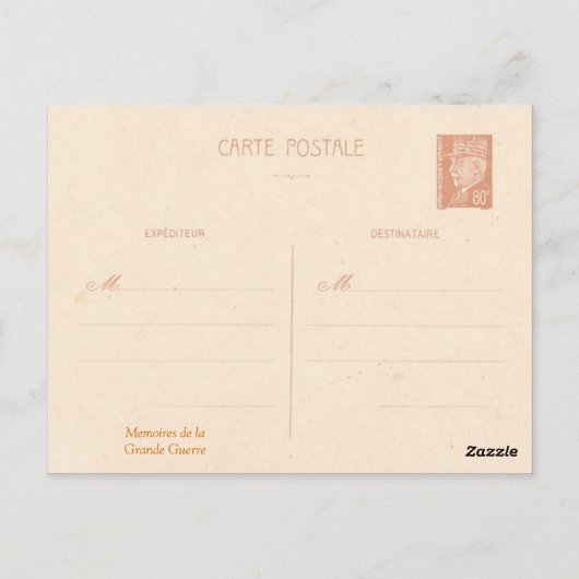 Verdun, Bayonet Denkmal 1nterior Postkarte (Rückseite)