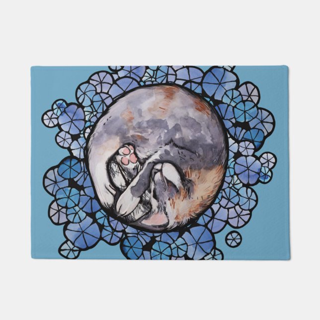 Verdünnte Calico Cat Cuddles Maine Coon Cats Fußmatte (Vorderseite)