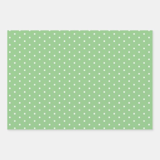 Verdünnte grüne Polka Dot breit gestreift und fest Geschenkpapier Set (Vorderseite 2)