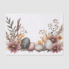 Verdünnte Ostereier mit Blume Seidenpapier