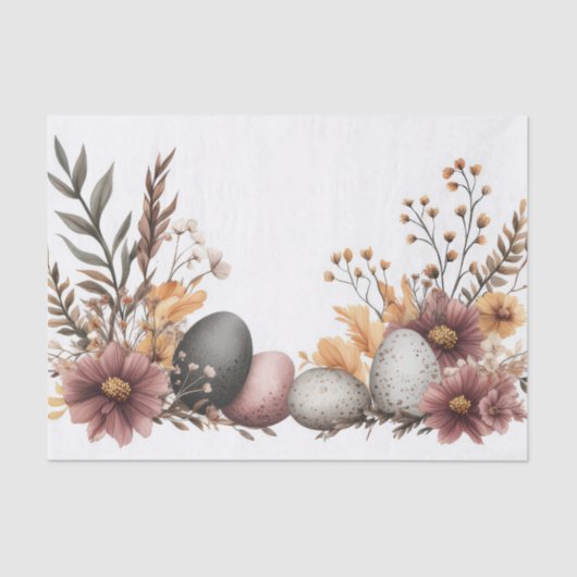 Verdünnte Ostereier mit Blume Seidenpapier (Vorderseite)