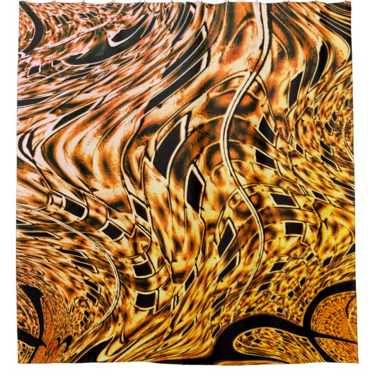 Verdünntes Fraktal mit leichter Korallenschattieru Duschvorhang (Vorderseite)