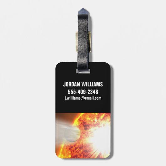 Verdunstung der Atmosphäre von Hd 189733b Gepäckanhänger (Rückseite vertikal)