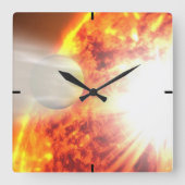 Verdunstung der Atmosphäre von Hd 189733b Quadratische Wanduhr (Vorderseite)