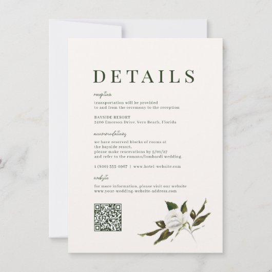 VERDURE Garden Wedding Details Card Einladung (Vorderseite)