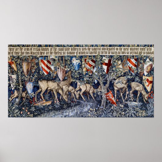 Verdure with Deer and Shields, William Morris Poster (Vorne)