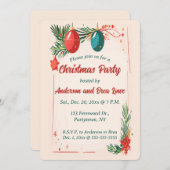 Veredelbare Ornamente und Weihnachten im Grünen Einladung (Vorne/Hinten)