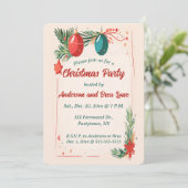 Veredelbare Ornamente und Weihnachten im Grünen Einladung (Stehend Vorderseite)