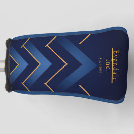 Veredelter Navy Gold Chevron Personalisierter Putt Golf Headcover