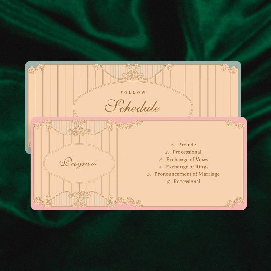 Verehrlichte Art Nouveau-Hochzeit Programm