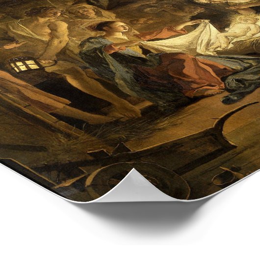 Verehrung der Hirten Feine Kunst Weihnachten Poster (Ecke)