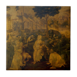 Verehrung der Magi durch Leonardo da Vinci Fliese