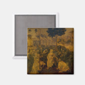 Verehrung der Magi durch Leonardo da Vinci Magnet (Vorderseite/Rückseite)