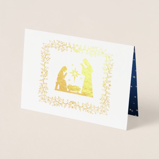 Verehrung der Magi. Weihnachtsluxus Folienkarte (Vorderseite)