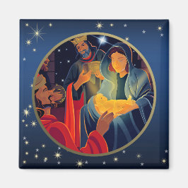 Verehrung der Magi. Weihnachtsmagnete Magnet
