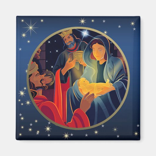 Verehrung der Magi. Weihnachtsmagnete Magnet (Vorne)