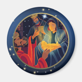 Verehrung der Magi. Weihnachtsmagnete Magnet
