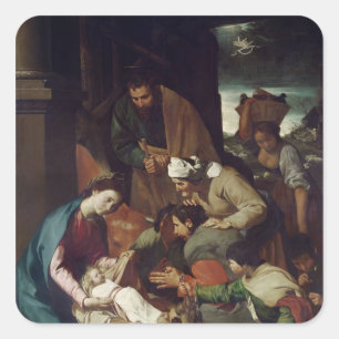 Verehrung der Schäfer, 1630 Quadratischer Aufkleber